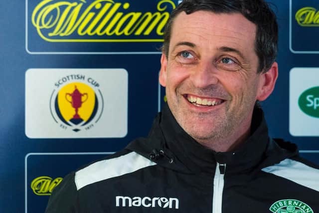 Hibs boss Jack Ross talks to the media ahead of today's Scottish Cup clash with Inverness CT. Picture: SNS