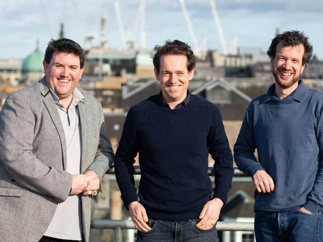 Mark McCafferty, Christian Arno, Douglas Cook - Edinburgh-based Pawprint has raised initial funding of 580k from a group of 50 angel investors. Picture: Contributed