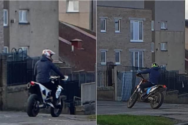 Pictures have emerged of motorcyclists driving along pavements in the north of Edinburgh. Pic: TRIM and Friends of West Pilton.