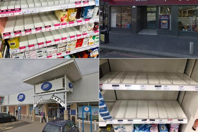 Pictures show the empty shelves in Boots and Superdrug stores at Craigleith Retail Park on Tuesday afternoon. Pictures: Lisa Ferguson/ Google Street View