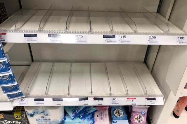 Empty shelves in Boots at Craigleith Retail Park on Tuesday. Pic: Lisa Ferguson