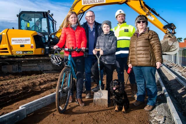 Campaigners celebrate the beginning of construction of the path between Gullane and West Fenton (Photo: Ian Georgeson)
