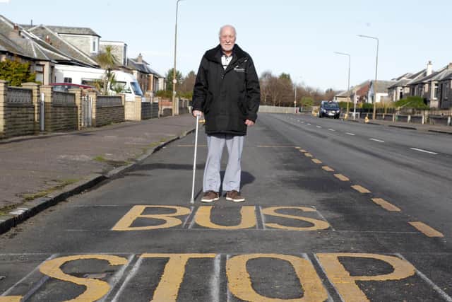 Ken Campbell, who is angry that the council repainted the lines for an unused bus stop.