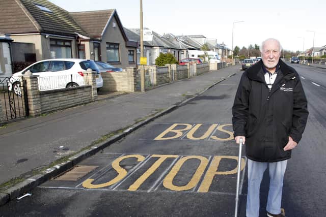 Ken Campbell, who is angry that the council repainted the lines for an unused bus stop.