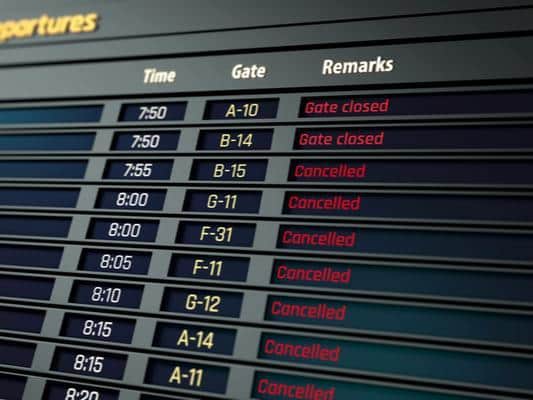 More than 80 flight at Edinburgh Airport have been cancelled as strong winds cause travel disruption (Photo: Shutterstock)