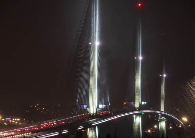 The Queensferry Crossing in Scotland, which  has been closed due to falling ice