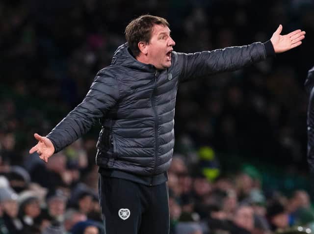 Daniel Stendel was frustrated during Hearts' 5-0 loss at Celtic