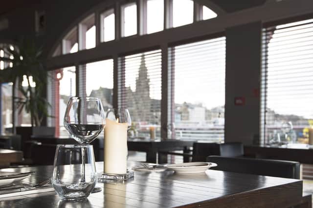 The restaurant boasts stunning views of the harbour