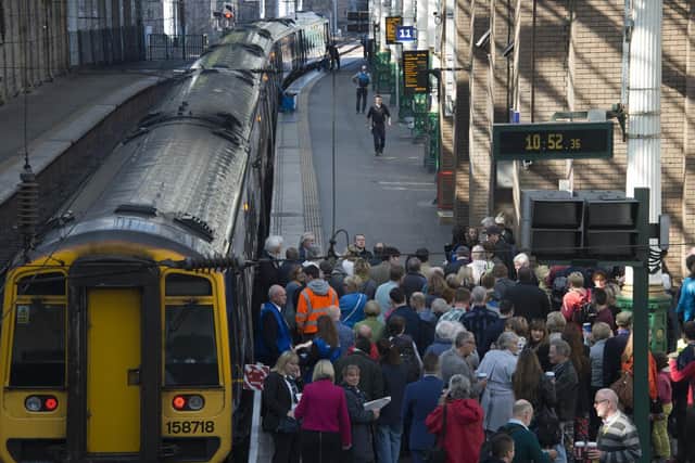 Trains are not able to leave Edinburgh Waverley on the East Coast line. Picture File