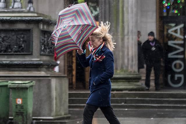 Gusts of up to 70mph are predicted.