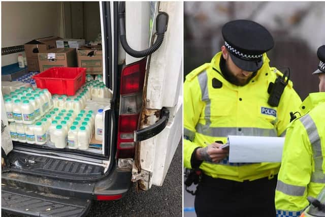 Officers stopped the vehicle, which was 1000kg heavier than it should have been (overweight by 25 per cent), at about 2pm today   picture: JPI Media/Police Scotland