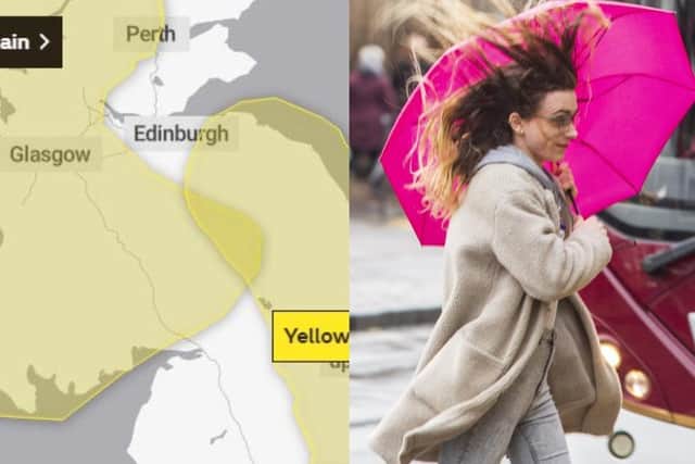 Winds of up to 51mph will hit Edinburgh today