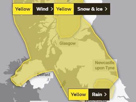 Yellow weather warnings are in place (Pic: Met Office)