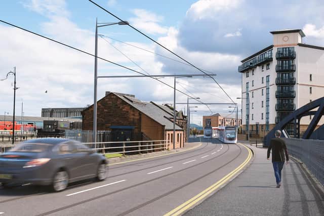 Artist impression of how the tram extension will look on Ocean Drive (Photo: Edinburgh Council)
