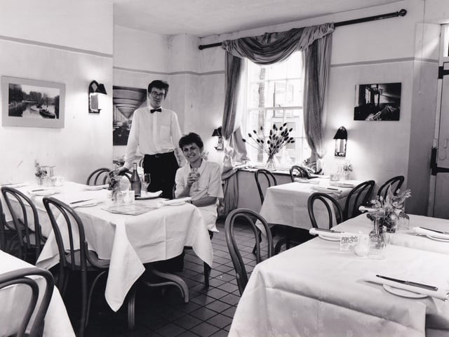 Did you ever visit Brigg-shots Bistro on Lower Briggate in the 1990s? Pictured are owners Gill Richardson and Mark Rowland.