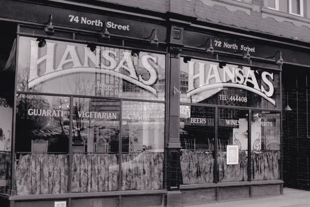 Established in the mid-1980s by Hansa Dabhi, serving Gujarati vegetarian food, this restaurant was already a firm favourite for mnay by the 1990s. Pictured in December 1990.