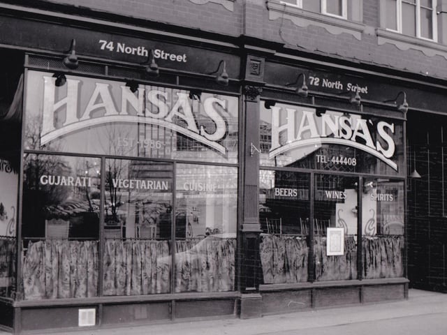 Hansa's on North Street was established in the mid-1980s by Hansa Dabhi, serving Gujarati vegetarian food, this restaurant was already a firm favourite for many by the 1990s. Pictured in December 1990.