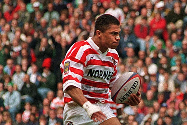 Dual-code great Jason Robinson won the Lance Todd trophy in 1995 against Leeds, the last of Wigan's eight year run
