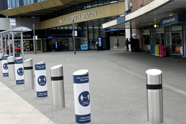 Leeds Station was much quieter than normal after the Government urged people to work from home if possible.