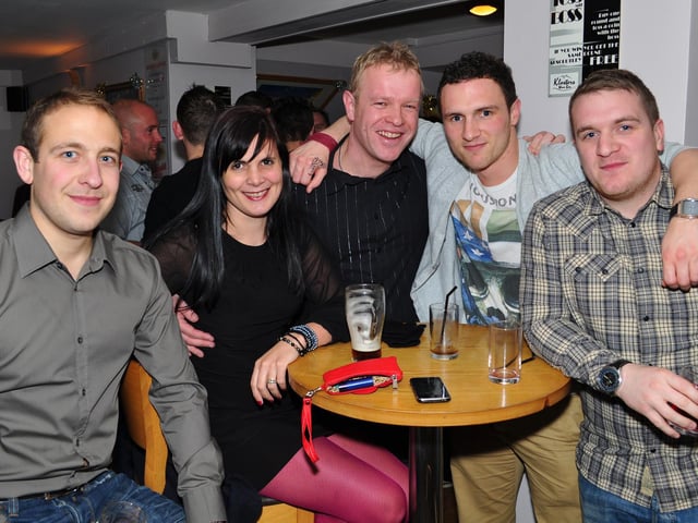 Mark, Sarah, Martin, Dan and Rhys, in 2012.
