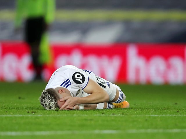 8 - Linked up well with Harrison, drove Leeds forward into space. Kept things pretty quiet on his flank defensively. Wound Pepe up to the point of a headbutt and a red card. Photo by Molly Darlington - Pool/Getty Images.