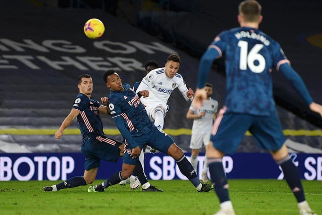 8 - A constant threat, always buzzing around. Denied a wondergoal by the crossbar and an assist by the post. Gave Leeds extra impetus and momentum with his movement and quality. Photo by Michael Regan/Getty Images.