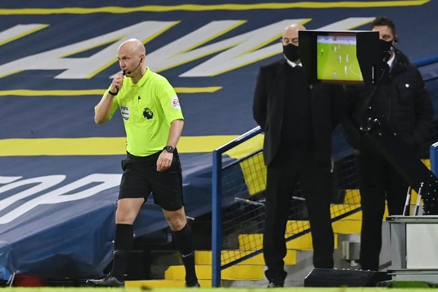 8 - Used his yellow card only when he had to, was helped out by VAR and his monitor for the red card, the easiest decision of the day.
Photo by Paul Ellis - Pool/Getty Images.
