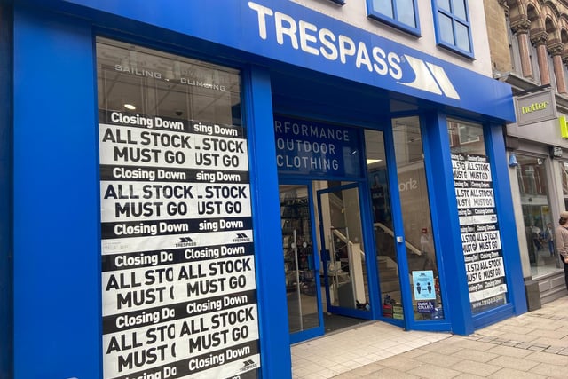 Sports shop Trespass was plastered in closing down sale posters before the second UK lockdown. However, the Commercial Street store is still listed on the company's website.
