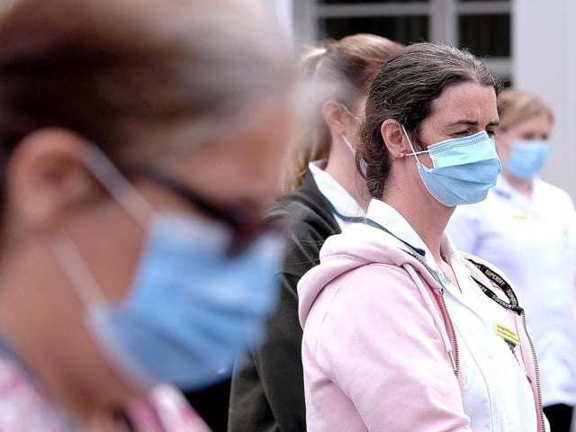 Two-minute silence at Scarborough Hospital, a Covid-19 memorial and NHS 75th birthday tribute.
