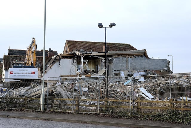 Demolition work is underway at the former Papa's FIsh and Chips restaurant site.
