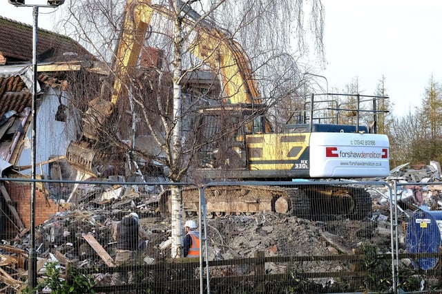 Demolition work is underway at the former Papa's FIsh and Chips restaurant site.
