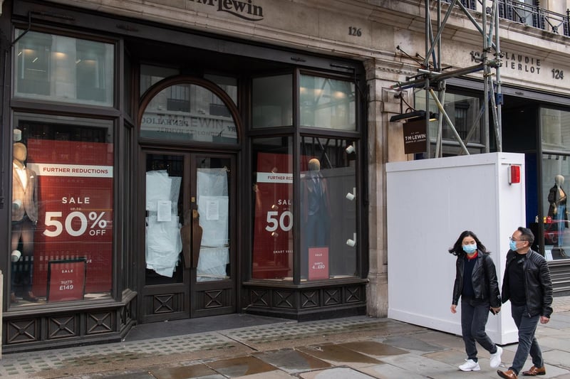 Formal menswear sales dived after the pandemic struck, weighing on already troubled retailer TM Lewin. The 122-year-old firm’s entire network of 66 shops closed last year, with the loss of around 600 jobs. The Leeds store was located in the Victoria Quarter