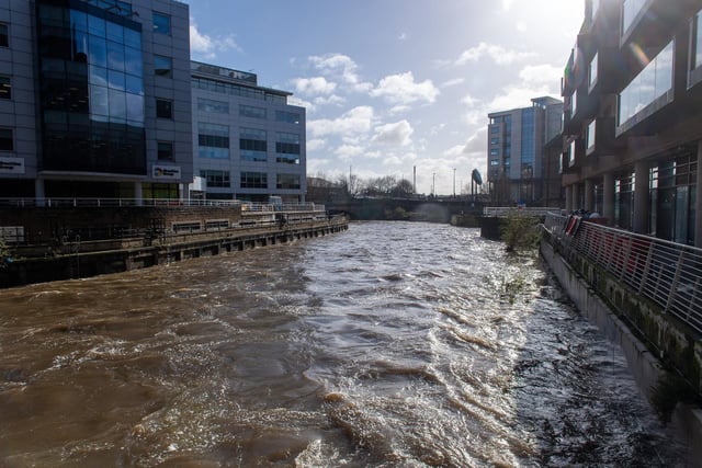 The River Aire at Leeds canal basin