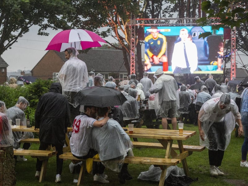 The big screen at the Myrtle Tavern in Meanwood