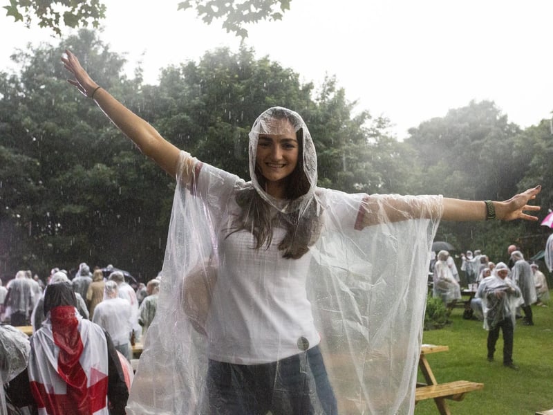 Fans got drenched in a thunderstorm during the match
