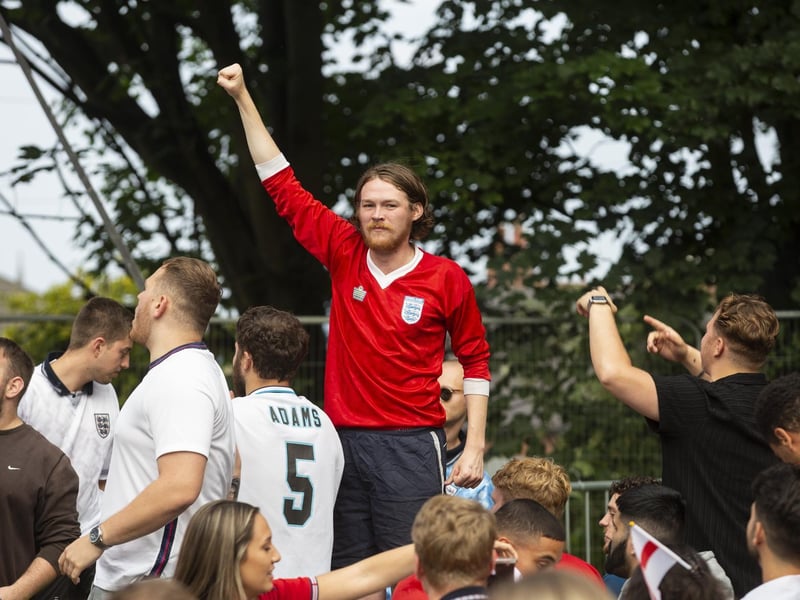 Fans cheer on England at Myrtle Tavern