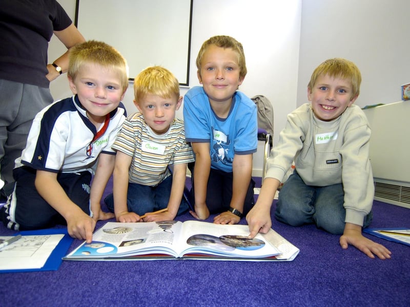 Children getting involved with the Jurassic Workshop at Whitby Library.