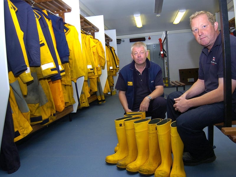 Mike Russell and Glen Goodberry get Whitby lifeboat station ready for duty.