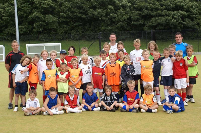 Yougnsters at Whitby’s summer soccer school.
