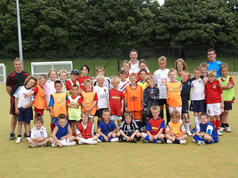 Yougnsters at Whitby’s summer soccer school.