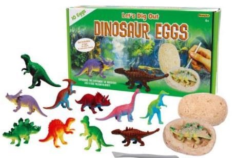 Children become junior paleontologists. A set includes 10 different kinds of dinosaur hiding in dino eggs - £8