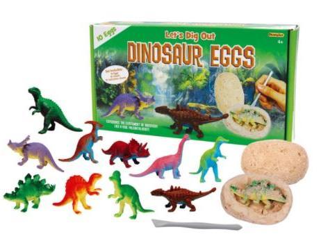 Children become junior paleontologists. A set includes 10 different kinds of dinosaur hiding in dino eggs - £8