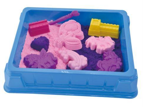 Make shapes in the moulds and build in two different colours of sands - £8