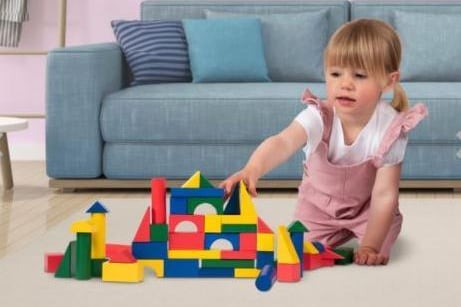 Bright colours and simple shapes make this set of wooden blocks for kids perfect for building fun. Little ones can create fairytale towers, fun roadways and more - £9