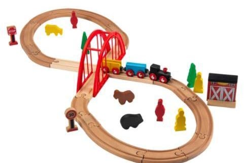 The Squirrel Play 35 Piece Wooden Train Set gives children the opportunity to create their own imaginary world with a figure-of-eight track, trees, animals, people and traffic signs - £10