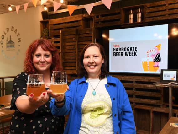 Rachel Aunty and guest speaker Jules Grey at the launch of Harrogate Beer Week