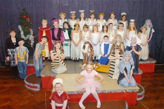 The cast of the French nativity at All Saints J and I School, Featherston, in 2007.