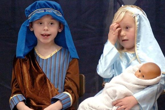 Mary and Joseph in 'A Present for the baby' at Rooks Nest J+I school in 2007.