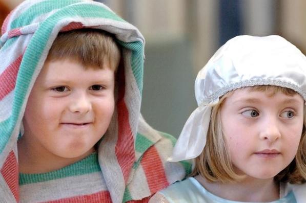 Mary and Joseph were deep in character during this shot at Lee Brigg Infant School in 2006.