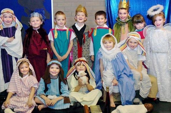 The main cast of Martin Frobisher school's nativity play in December 2008.